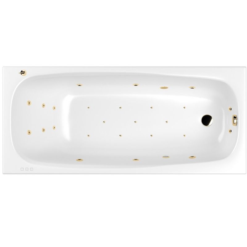 Ванна гидромассажная Whitecross Layla ULTRA 0102.180080.100.ULTRA.GL 180x80 (белый глянцевый, золотой), каркас, слив-перелив